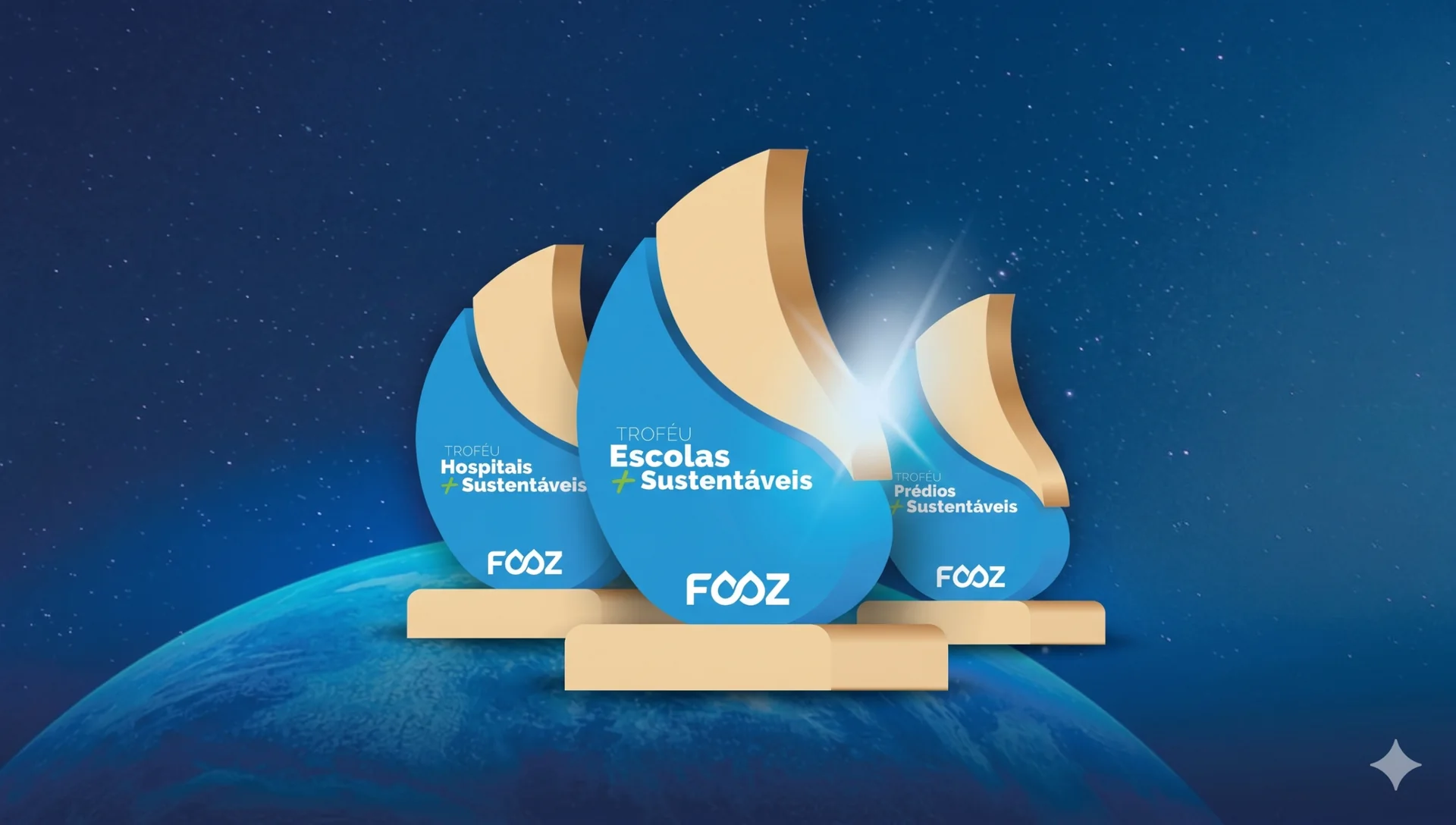 Troféus FOOZ — Hospitais, Escolas e Prédios +Sustentáveis